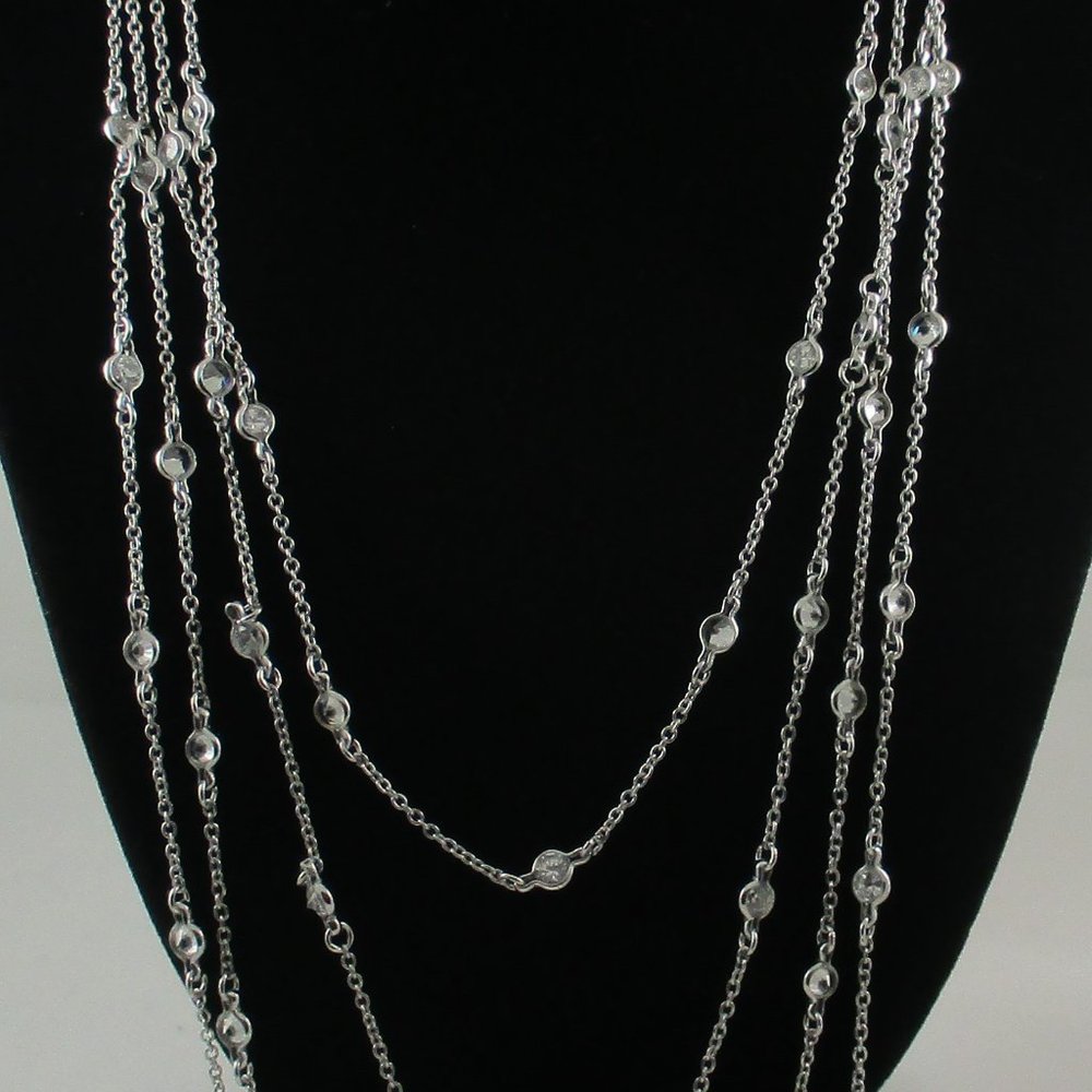 Sterling Silver Four Strand Absolute (Simulated D… - image 8